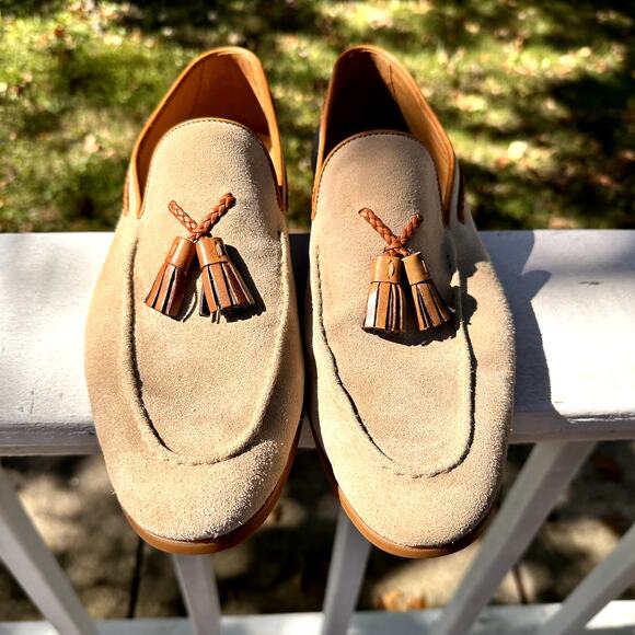 Magnanni Delrey II Tassel Loafer, Suede Calfskin Leather Men's 10.5 M - Picture 2 of 12